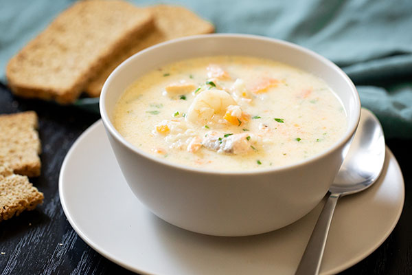 Creamy seafood chowder