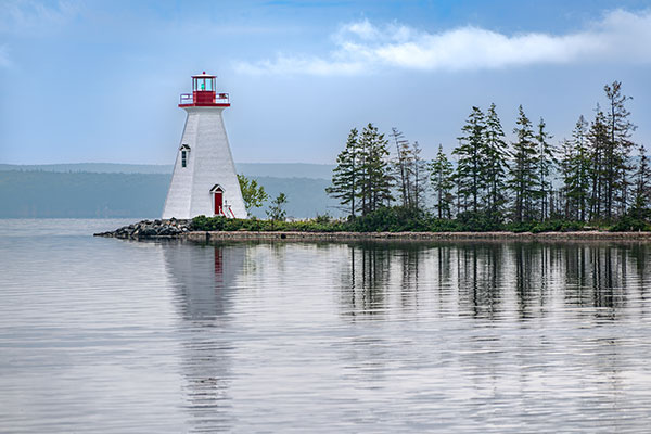 Kidston Island Lighthouse in Baddeck, Nova Scotia, Canada